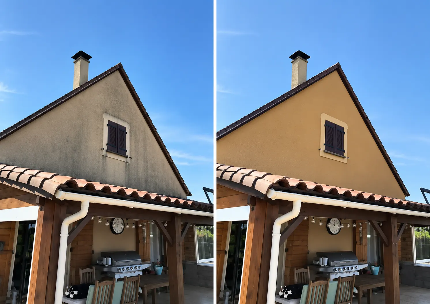 Nettoyage extérieur avant après en Dordogne