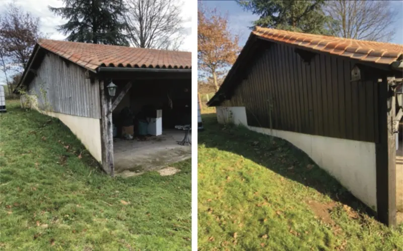 Travaux de peinture sur dépendance extérieure avant après